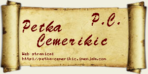 Petka Čemerikić vizit kartica